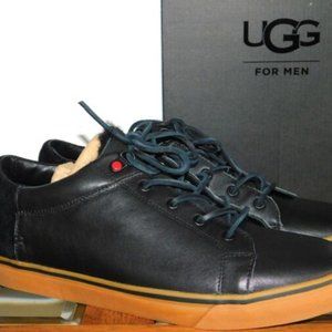 UGG Brock Luxe Leather Lace SNEAKERS Shoes Authentic Size 12